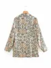 여성용 인쇄 캐주얼 블레이저 가을 패션 긴 소매 빈티지 숙녀 재킷 작은 슈트 All-Match Coat 210527