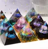 Orgone Pyramid 참신 품목 보호 명상 8cm 수제 흑요석 리이키를 가진 긍정적 인 에너지 결정 구체