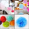 Grinaldas decorativas festivas casa Gardenwholesale- 1 pcs largr 12inch adereças decoração flores para material de carros papel tecido pompons casamento