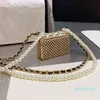 Digner- Women Shoulder Bags Mini Classic Flap Bags Pearl Chain Waist Necklace Cht Wristlet Lovely Lady Cross BagsLXK8