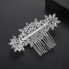 SLBRIDAL Luxury Trendy Prong Setting Cubic Zirconia Bridal Hair Comb Wedding Headpieces Women Girls Jewelry Accessories 210707