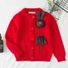 Automne enfants Cardigan manteau bébé filles chandails couleur bonbon dessin animé coton simple boutonnage veste vêtements chauds 210529257k2744711