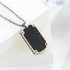 Pendant Necklaces Carbon Fiber Dog Tag Men's Necklace For Military Army Soldier Jewelry Gift Stainless Steel 24Inch Chain Lin241A