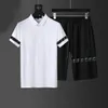 Casual Suit Erkek Eşofman Moda Yaz Sportwear Ekip Boyun Kısa Kollu T-shirt + Şort 2 Renk Seçeneği Yüksek QualityM-3XL # 24
