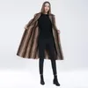 Dames bont faux mink jas dames winter jas mode mode lange mouwen wollen vaste kleur Koreaans slanke vrouw