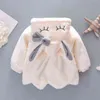 0-4 ans bébé fille vêtements mignon lapin oreille peluche manteau automne hiver à capuche enfant en bas âge enfants veste infantile noël princesse vêtements d'extérieur 211204