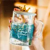 Mugs Creative Nordic Wind With Gold Crown Lid Cup Ins Mug Spoon Coffee Glass Water Milk Tea Cups Xmas Gift
