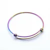 20pcslot 100 Stainless Steel DIY Charm Bangle 5065mm Jewelry Finding Expandable Adjustable Wire Bangles Bracelet Whole6052374