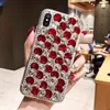 Mode Luxury Crystal Glitter Full Diamond Fodral Dubbelfärg Blinkande Bling Gemstone Acrylic Cover för iPhone 13 12 11 Pro Max 8 Samsung S20 Fe S21 Ultra A12 A42 5G