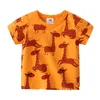 Sommer Casual 2 3-9 10 Jahre Kinderkleidung Baumwolle T-Shirts Kinder Cartoon Tier Volldruck Kurzarm T-Shirt für Jungen 210625