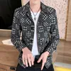 Wysokiej Jakości Kurtka Casual Plaid Mężczyźni Jesień Zima Młodzież Woolen Trench Płaszcz Kurtka Staretwear Znosić Wiatrówka Erkekler 210527