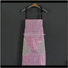 Textiles & Gardenwaterproof Polyester 1Pcs Striped Apron Woman Adult Bibs Home Cooking Baking Coffee Shop Cleaning Aprons Kitchen Aessory Dro