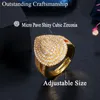 Adjustable Big Pear Drop Micro Pave Cubic Zirconia Stone Indian Gold Color Wedding Party Rings Jewelry for Women R158 210714