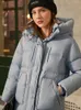 Minimalisme manteau d'hiver femmes mode solide à capuche 90% duvet de canard blanc veste femme veste femme 12040582 210527