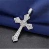 14k Gold Long Diamond Cross Pendant 925 Sterling Silver Party Wedding Pendants Necklace For Women Men Moissanite Jewelry Gift213e