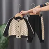 Conjunto de roupas primavera outono bebê meninos meninas conjunto de roupas infantil jaqueta calça infantil fantasia de moda infantil agasalhos 6M-5T