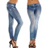 QNPQYX Damen Weiche Strumpfhosen Leggings Frau Jeans Denim Nahtlose Leggings Skinny Sexy Hosen Schlanke Stretchhose Unten LJJA3132