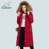 Zima damska płaszcz kobieta kurtka z futro kołnierz wiatroszczelna i ciepła odzież moda parka gwd20263d 211013