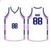 كرة السلة جيرسي الرجال الشريط قصيرة الأكمام قميص الشارع أسود أبيض أزرق رياضة قميص UBX47Z856