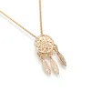 Accessoires de charme Bijoux de mariage Collier de plumes bohème Dream Catcher Pendentif Neclace pour filles Mode 1pc Colliers