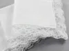 25cm White Lace Thin Handkerchief Cotton Towel Woman Wedding Gift Party Decoration Cloth Napkin DIY Plain Blank DAW376