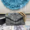 2021 Loulou Puffer Denim Flap Bag Luxury Designer Kobiety Totes Torebka Torebka Frosted Cowboy Torby Na Ramię Crossbody Sprzęgło Złoto Łańcuch 8898