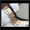 Charm Jewelry Delivery 2021 Designer Men And Stainless Steel Cuban Link Iced Out Bracelets Bracciali Chain Bracelet For Women Male Drop Om1Dr