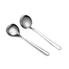 Soup Spoons 304 Stainless Steel Long Handle Round And Heart Shaped Spoon Big Head Spoon For Home Kitchen Ware