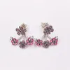 Andy Jewel Authentic 925 Sterling Silver Studs Peach Blossom Flower arics تناسب الأزرار الأوروبية على طراز Pandora المجوهرات 298113nccmx