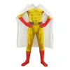 Anime One Punch Man Costumes Superhero Saitama Cosplay Mannen Jongens Halloween Jumpsuit Outfits met Cloak Cape Full Set Kids Volwassen Q0910