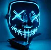 10 kolorów Maska Halloween LED Light Up Funny Maski Purge Rok wyborów Świetny Festiwal Cosplay Costume Materiały Party Maska