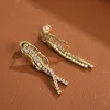 High quality Rhinestone tassel Dangle earrings for fashion women designer Earrings