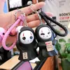 Desenhos animados bonito sem rosto macho vinil guardião keychain moda homens e mulheres mochila boneca chaveiro anel creativo pequeno acessórios presente g1019