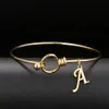 Cacana 316L pulseira de aço inoxidável A-Z letra charme pulseiras cadeia ajustável para mulheres amantes melhores presentes de jóias Q0719