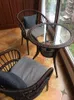 Camp Furniture Outdoor Balkon Rattan stoel driedelige vrije tijd kleine theetafel combinatie eenvoudige Noordse stoelen