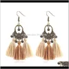 & Chandelier Drop Delivery 2021 Women Ethnic Style Bohemian Prsonality Bronze Long Tassel Dangle Pendant Fashion Creative Earrings Jewelry Sg