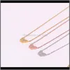 Kettingen hangers sieraden drop levering 2021 mode roestvrij staal liefde kristal schattige vlinders insecten ketting ros￩gouden kleur w