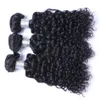 Braziliaanse Jerry Curl Human Hair Bundels Natural Color 3/4pcs 8-26 inch niet-Remy Hair Weave Extensions