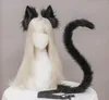 Chat Loup Renard en peluche Oreilles Bandeau Queue Ensemble Cosplay Costume Accessoires Fausse Fourrure Hairhoop Coiffe Halloween Bandeau Déguisement Accessoires De Fête