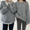 Höst Vinter Kvinnor Tröja Stickad 2 Krage Oversize Vild Varm Kvinnor Koreanska Stil Pullovers Toppar Outwear 210604