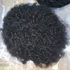 15mm Afro Curl 1B Volledige PU Toupe Mens Pruik Indian Virgin Menselijk Haarvervanging voor Black Men Express Levering