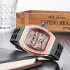 CA all'ingrosso moda uomo orologi di lusso quadrante lavoro cronografo diamante lunetta ghiacciata orologi di design movimento al quarzo orologi da polso sportivi