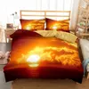 Golden Sunset Bedbing Set Tropical Beach Праздничная Пододеятельная Крышка Девушка Постельное Белье Восход Восход Одиночные Одиночные Двойные Наборы