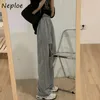 Neploe Fashion Hole Sweatpants Women High Waist Casual Straight Loose Wide Leg Pants Summer Streetwear Trousers 1E586 210423