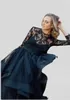 Abiti da sera in pizzo nero Waves Horsehair Engagement Tulle Albertina Top Bohemian Long Maxi Prom Dress