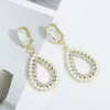 Mode Double couche cristal perle goutte d'eau boucle d'oreille pour les femmes géométriques boucles d'oreilles bijoux