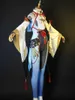 Jeu Genshin Impact Costume Shenhe Cosplay Perruque Chaussures Halloween Robe De Fête Pour Femmes Filles Ensemble Complet Y0903