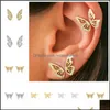 Stud Earrings Jewelry Aide 925 Sterling Sier Hollow Rhinestone Butterfly For Women Girls Designs Boucle Doreille Gifts Drop Delivery 2021 Zw