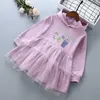 2-6 ans de haute qualité coton fille robe printemps automne décontracté actif enfant enfants vêtements filles princesse à capuche 210615