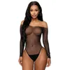 fishnet bodysuit uzun kol